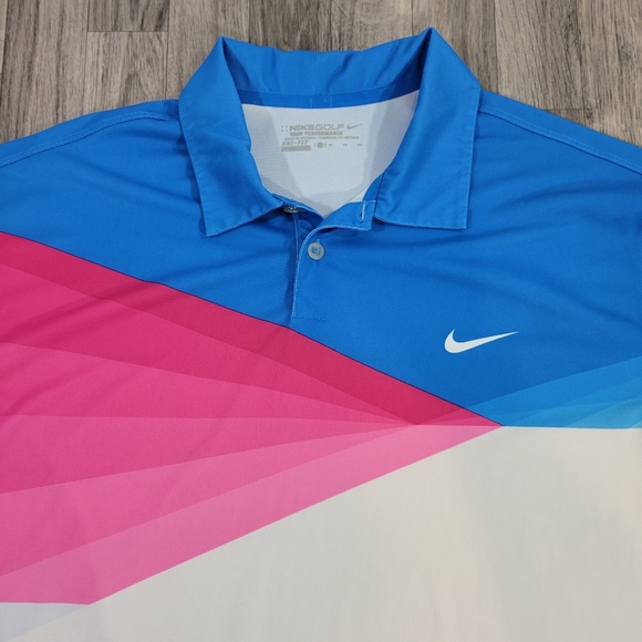 Nike Golf Tour Performance Colorful Geometric Polo - Picture 2 of 9